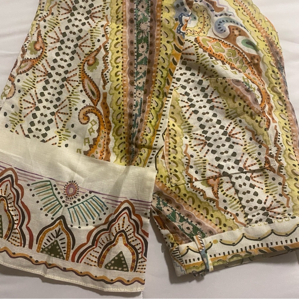LIKE NEW ZARA PAISLEY PRINTED LINEN COTTON BLEND BLAZER (S) & MATCHING PANTS (M) - Picture 11 of 15